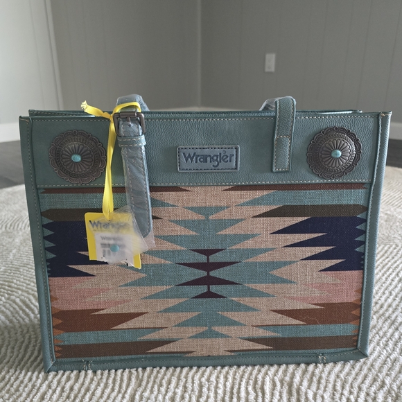 Wrangler Handbags - Wrangler Teal and Brown Women's Bag